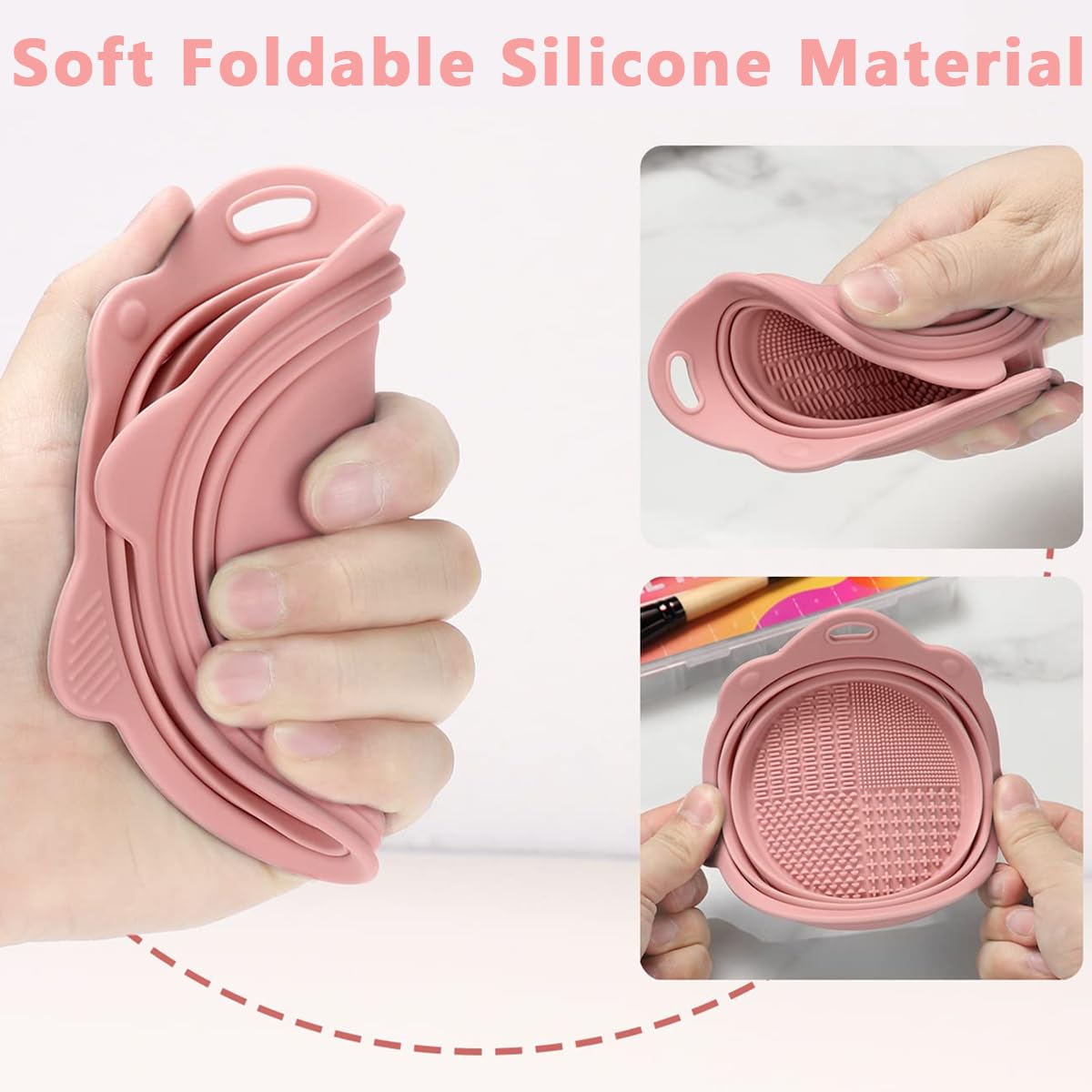 MAYCREATE Mini Makeup Brush Cleaner Bowl Silicone Makeup Brush Cleaning Basin 5.5 Inches Collapsible Cleaner Bowl for Makeup Brushes, Beauty-Blender Sponge Removing Residual Foundation MAYCREATE Mini Makeup Brush Cleaner Bowl Silicone Makeup Brush Cleaning Basin 5.5 Inches Collapsible Cleaner Bowl for Makeup Brushes, Beauty-Blender Sponge Removing Residual Foundation